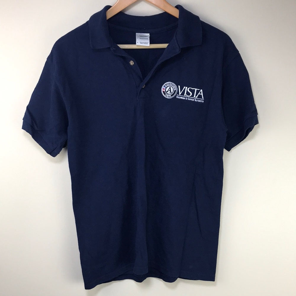 3/$14 Americorps VISTA collared polo navy unisex small VGUC